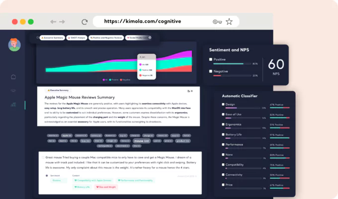 Analyze product reviews effectively with Kimola Cognitive on a monthly basis
