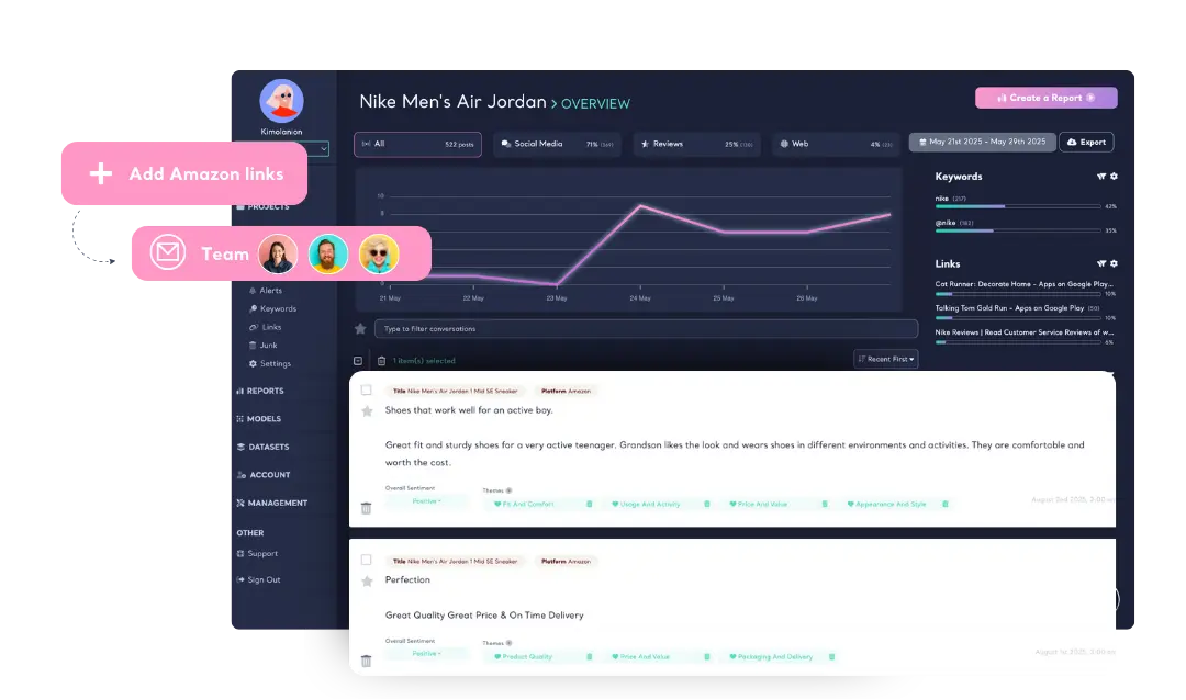 Track & Analyze Product Reviews