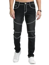 Dope A Mine Men's Denim Mid-Rise Slim Fit Jeans: Quality and Comfort with Unique Patterns