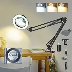 Quality 10X Lighted Magnifying Glass Lamp for Diverse Tasks - Customer Reviews Summary