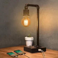 Industrial Table Lamp: Vintage Style with USB Charging Port - User Reviews Summary