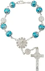 Beautiful One Decade Rosary Bracelet with Medallion Detail