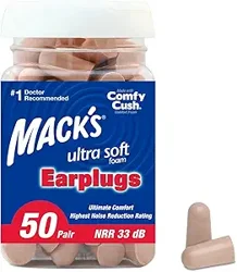 Mack's Ultra Soft Foam Earplugs: Effective Noise Blocking & Comfortable for Sleep