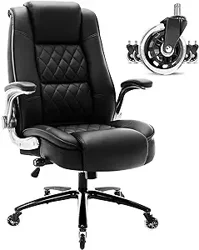 High Back Office Chair: Comfortable, Sturdy, Easy Assembly with Adjustable Lumbar Support