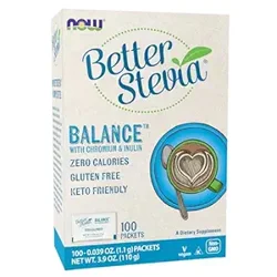 NOW Foods BetterStevia Balance with Chromium and Inulin: Natural, Versatile, Blood Sugar Regulating Sweetener