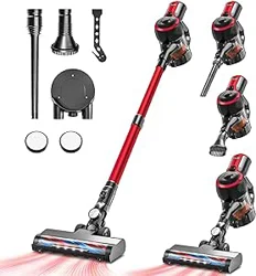 Vegrem Cordless Vacuum Cleaner: Powerful Suction, Lightweight Design, LED Lights & Multiple Accessories