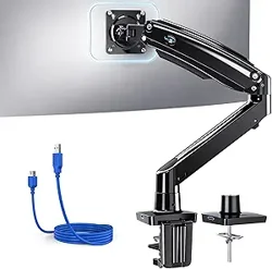 HUANUO Single Monitor Arm: Sturdy, Easy Assembly & Adjustable Motion Range