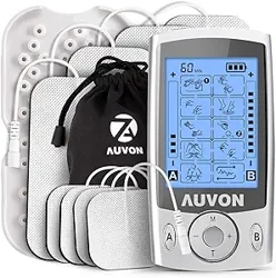 AUVON Dual Channel TENS Unit: Portable Pain Relief with Strong Pulses