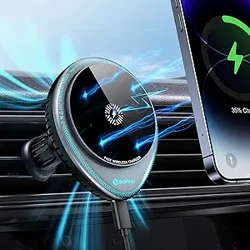 MagSafe Car Mount Charger with Built-in Fan: Secure, Fast, and Innovative