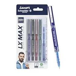 Luxor Schneider LX MAX Roller Ball Pen Pack - Smooth Writing and Longevity