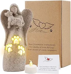 Dog Memorial Candle Holder Statue: Heartfelt Pet Loss Sympathy Gift