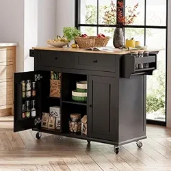 Review Summary: Kitchen Island with Storage on Wheels