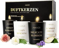 AMARI Scented Candles Gift Set: Elegant Presentation & Long-Lasting Scents