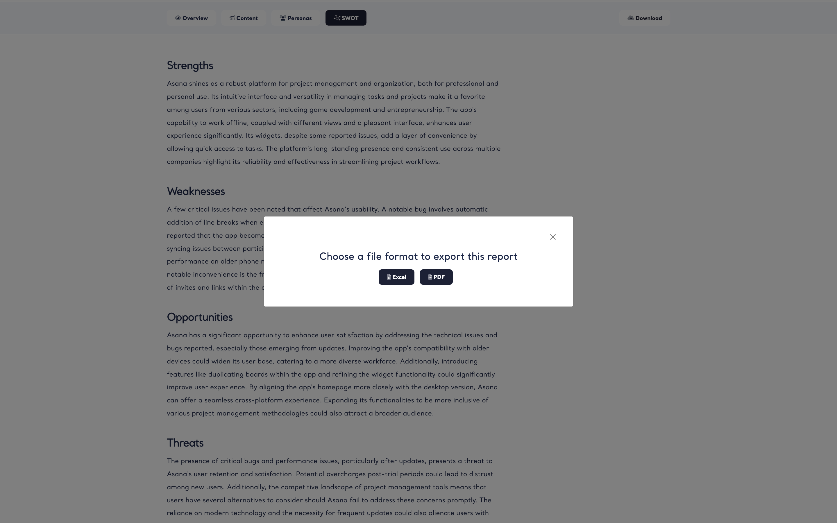 Excel and PDF Export