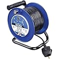 Masterplug LDCC2513/4BL-MP Four Socket Medium Open Cable Reel Extension Lead